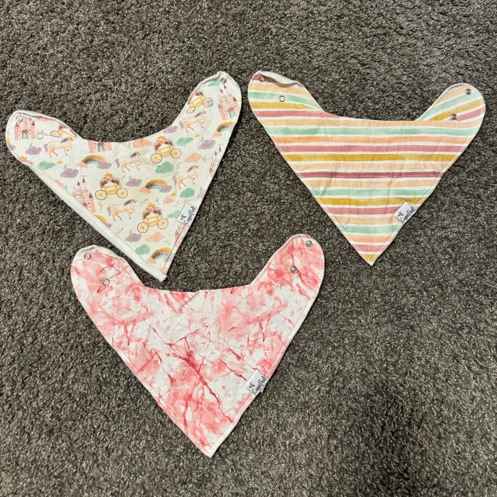 Copper Pearl baby girl bibs